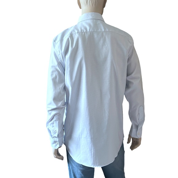 Banana Republic Long Sleeve Dress Shirt Non Iron Slim Fit Windowpane 100% Cotton - Picture 7 of 13